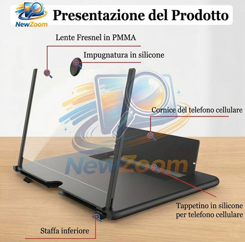 NewZoom- Amplificatore schermo HD per Smartphone