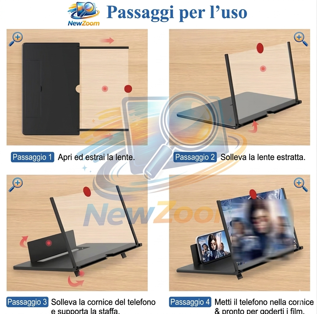 NewZoom- Amplificatore schermo HD per Smartphone